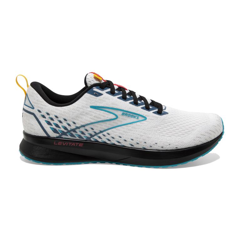 Brooks Levitate 5 Men's Road Running Shoes - White/BlueBird/Black (54896-BSCT)